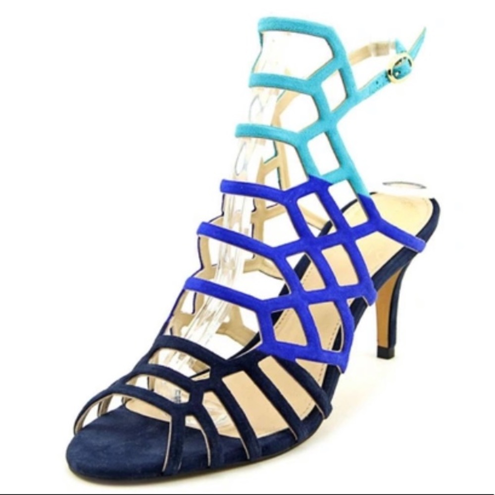 Vince Camuto Paxton Women Open Toe Suede Sandals In Blue